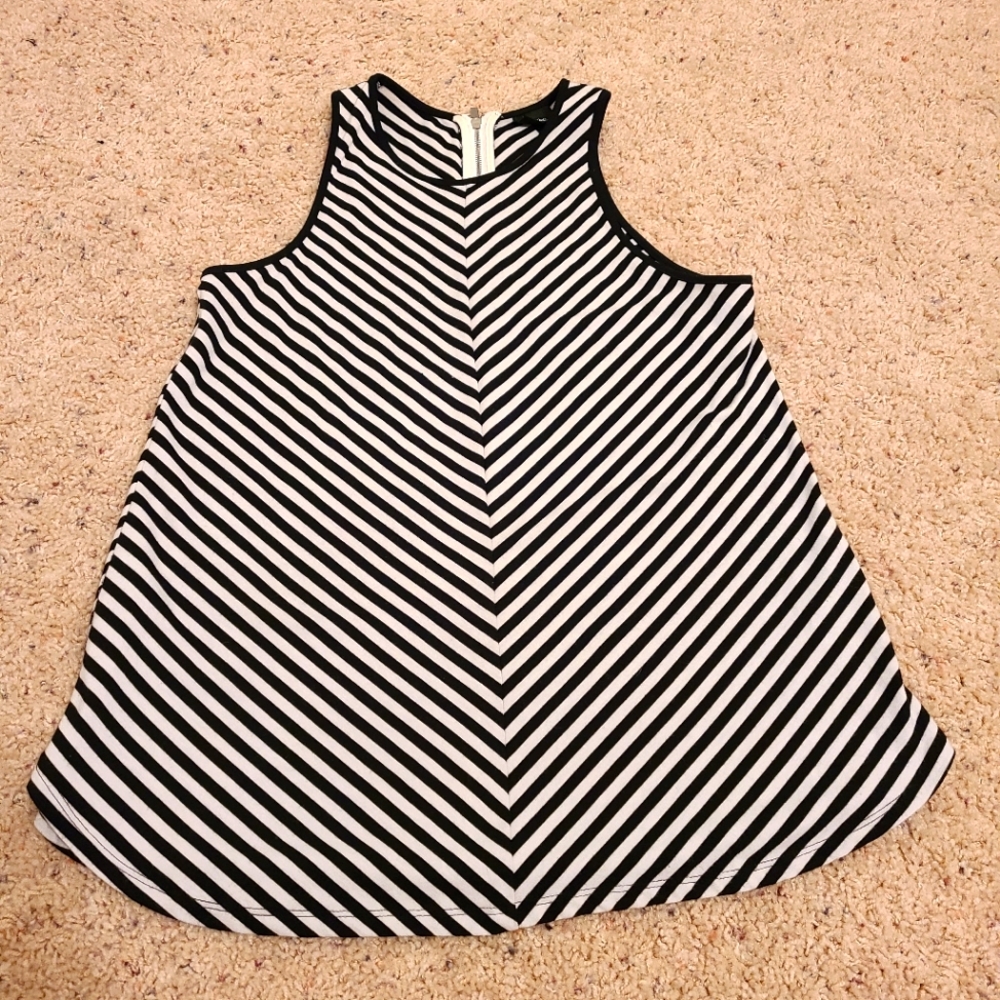 Mossimo Black and White Stripe Tank Top